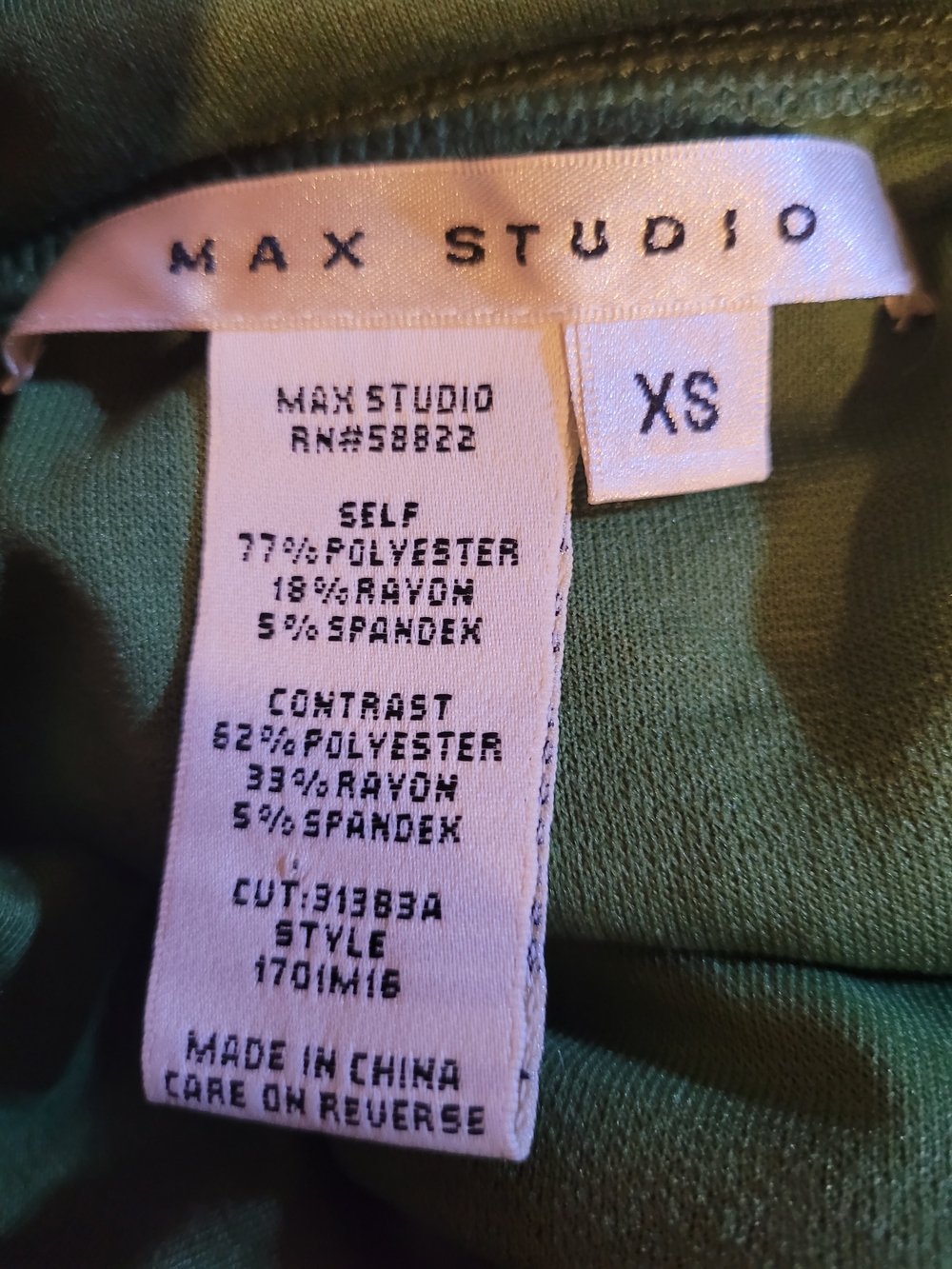 Max Studio Olive Green Tiered A-Line Skirt - Picture 5 of 5